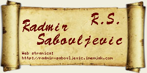 Radmir Sabovljević vizit kartica
